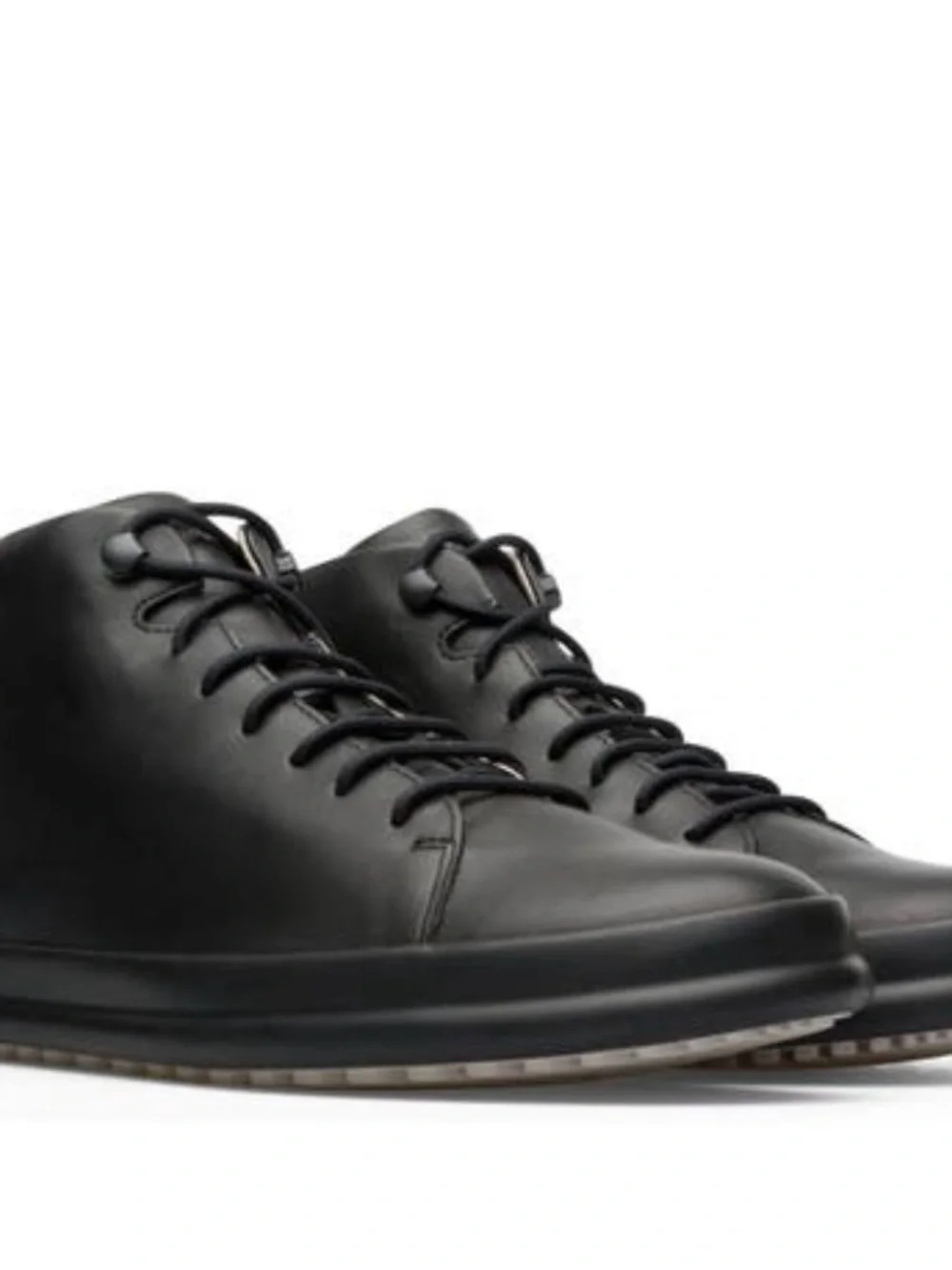 Camper Chasis men’s high-top sneakers / ankle boots in classic black leather.